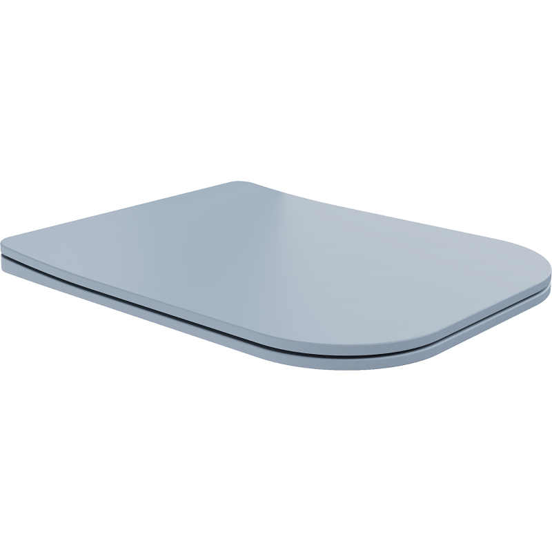 Mexen Teo langsam schließender Slim-Sitz, Duroplast, matt grau-blau - 39840069