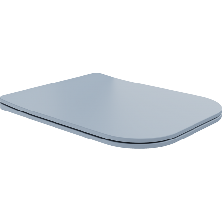 Mexen Teo langsam schließender Slim-Sitz, Duroplast, matt grau-blau - 39840069