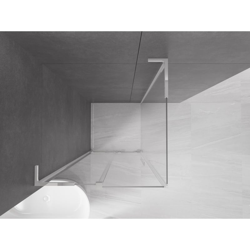 Mexen Velar L Duschkabine Schiebetür 90 x 90 cm, transparent, Chrom - 871-090-090-03-01