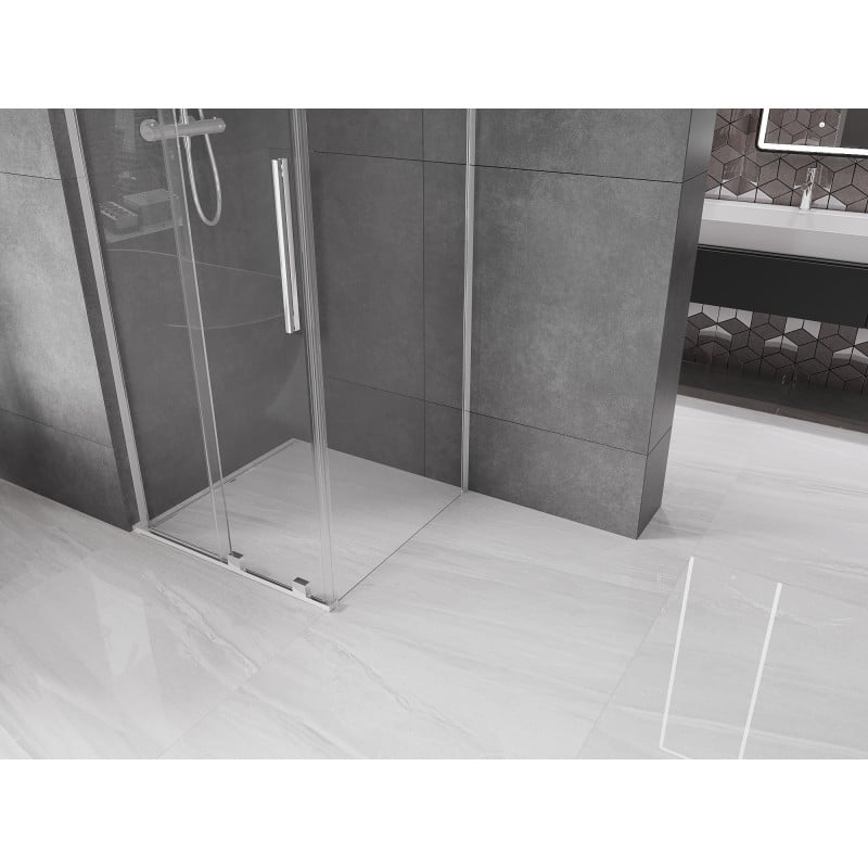 Mexen Velar L Duschkabine Schiebetür 90 x 90 cm, transparent, Chrom - 871-090-090-03-01