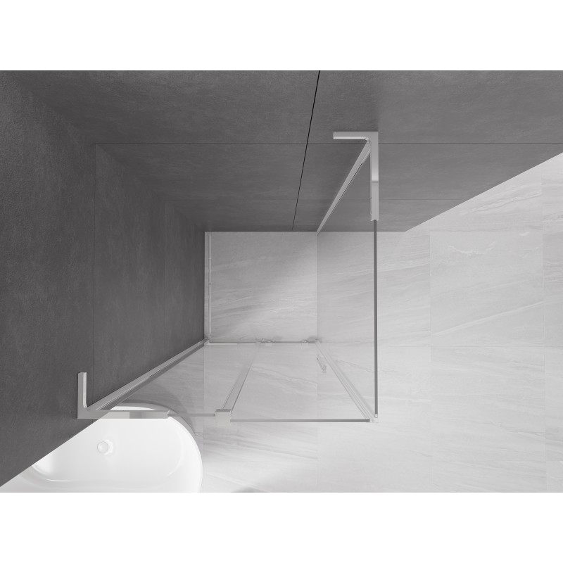 Mexen Velar L Duschkabine Schiebetür 100 x 100 cm, transparent, Chrom - 871-100-100-03-01