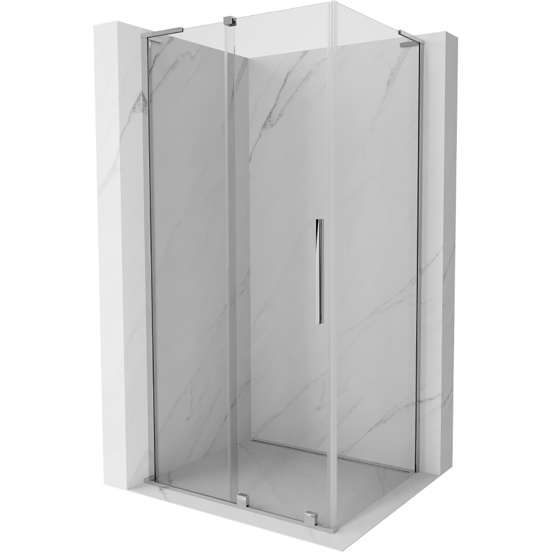 Mexen Velar L Duschkabine schiebbar 100 x 75 cm, transparent, Chrom - 871-100-075-03-01