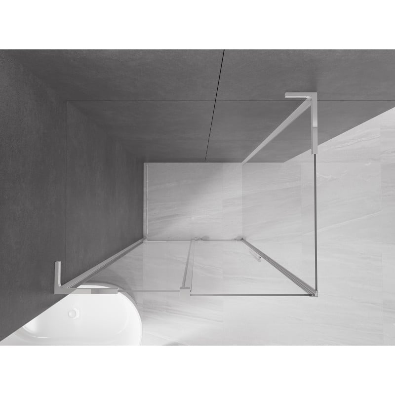 Mexen Velar L Duschkabine Schiebetür 100 x 80 cm, transparent, Chrom - 871-100-080-03-01