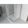 Mexen Rio Quadratische Duschkabine 70 x 70 cm, satiniert, Chrom + Duschwanne Flat, weiß - 860-070-070-01-30-4010