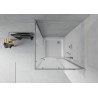 Mexen Rio Quadratische Duschkabine 70 x 70 cm, satiniert, Chrom + Duschwanne Flat, weiß - 860-070-070-01-30-4010