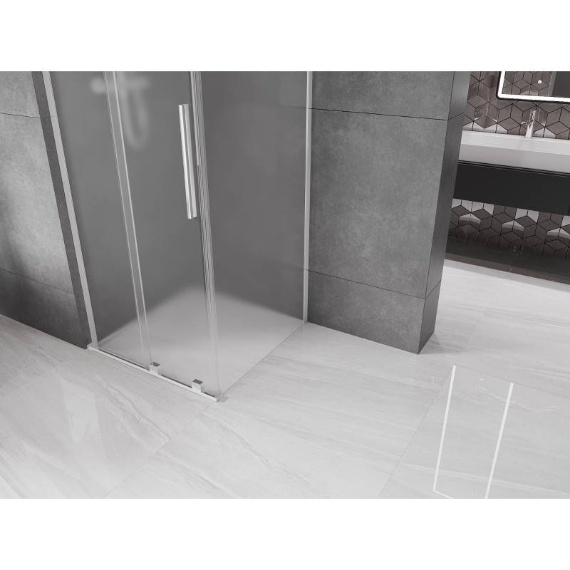 Mexen Velar L Duschkabine Schiebetür 90 x 90 cm, mattiert, Chrom - 871-090-090-33-01