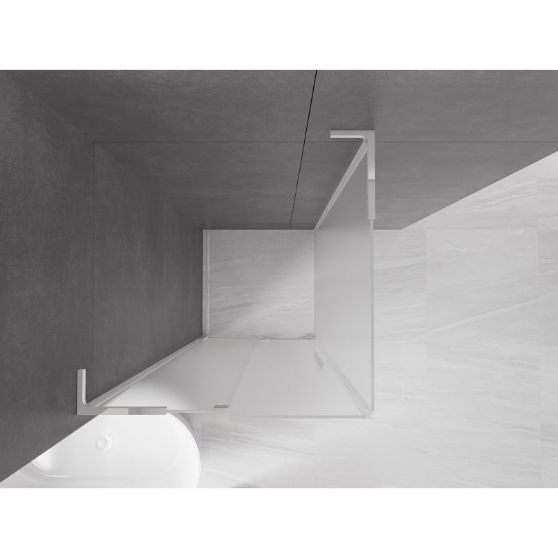 Mexen Velar L Duschkabine Schiebetür 110 x 110 cm, satiniert, Chrom - 871-110-110-33-01