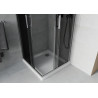 Mexen Rio quadratische Duschkabine 70 x 70 cm, Grafit, Chrom + Duschwanne Flat, weiß - 860-070-070-01-40-4010