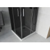 Mexen Rio quadratische Duschkabine 70 x 70 cm, Grafit, Chrom + Duschwanne Flat, weiß - 860-070-070-01-40-4010