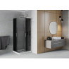 Mexen Rio quadratische Duschkabine 70 x 70 cm, Grafit, Chrom + Duschwanne Flat, weiß - 860-070-070-01-40-4010
