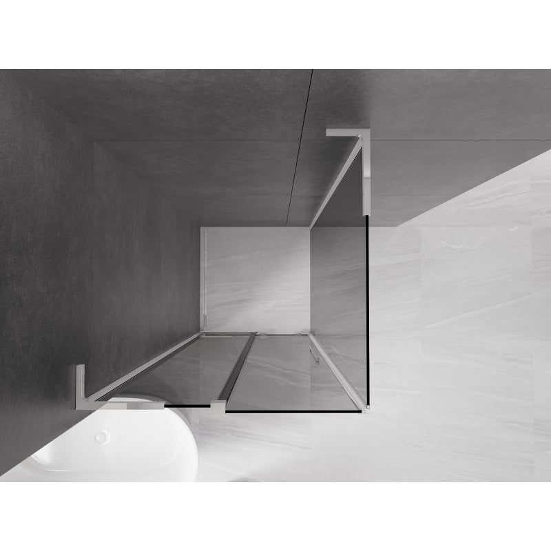 Mexen Velar L Duschkabine Schiebetür 100 x 100 cm, Graphit, Chrom - 871-100-100-43-01