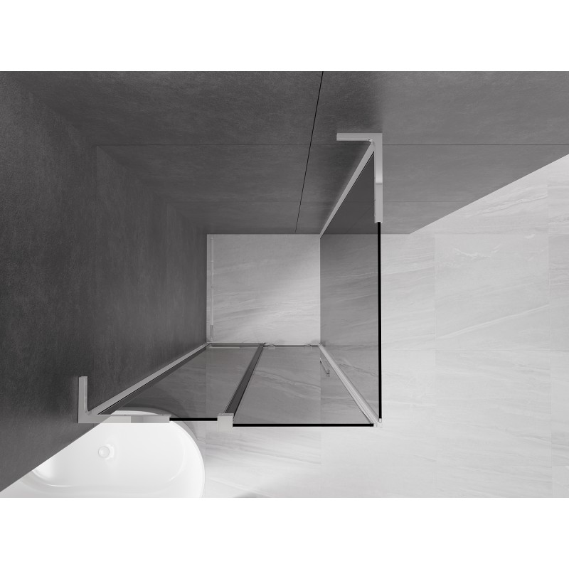 Mexen Velar L Schiebetür-Duschkabine 120 x 120 cm, grafit, chrom - 871-120-120-43-01