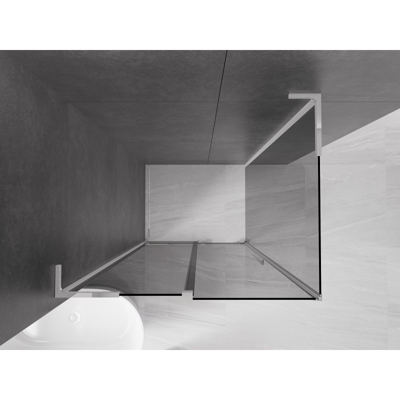 Mexen Velar L Duschkabine schiebbar 90 x 110 cm, Graphit, Chrom - 871-090-110-43-01