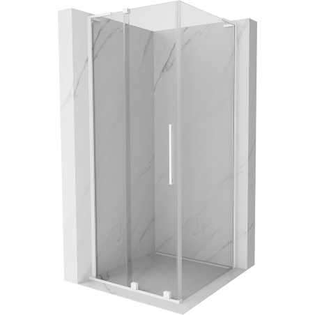 Mexen Velar L Duschkabine schiebbar 120 x 120 cm, transparent, weiß - 871-120-120-03-20