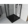 Mexen Rio quadratische Duschkabine 80 x 80 cm, transparent, schwarz + Duschwanne Flat, schwarz - 860-080-080-70-00-4070B