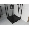 Mexen Rio quadratische Duschkabine 80 x 80 cm, transparent, schwarz + Duschwanne Flat, schwarz - 860-080-080-70-00-4070B