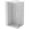 Mexen Velar L Duschkabine Schiebetür 90 x 110 cm, transparent, weiß - 871-090-110-03-20