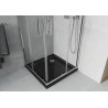 Mexen Rio quadratische Duschkabine 80 x 80 cm, transparent, chrom + Duschwanne Flat, schwarz - 860-080-080-01-00-4070