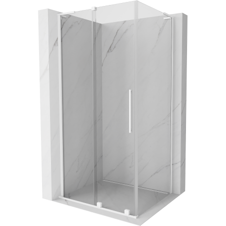 Mexen Velar L Duschkabine Schiebetür 100 x 110 cm, transparent, weiß - 871-100-110-03-20