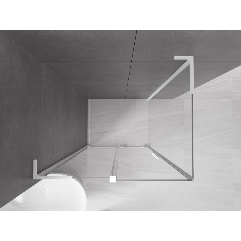 Mexen Velar L verschiebbare Duschkabine 120 x 110 cm, transparent, weiß - 871-120-110-03-20