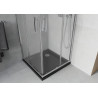 Mexen Rio quadratische Duschkabine 80 x 80 cm, matt, Chrom + Duschwanne Flat, schwarz - 860-080-080-01-30-4070