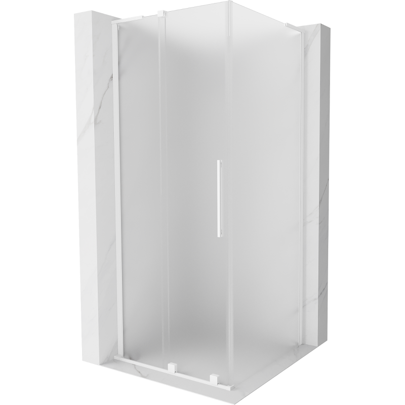 Mexen Velar L Schiebetür-Duschkabine 100 x 100 cm, matt, weiß - 871-100-100-33-20