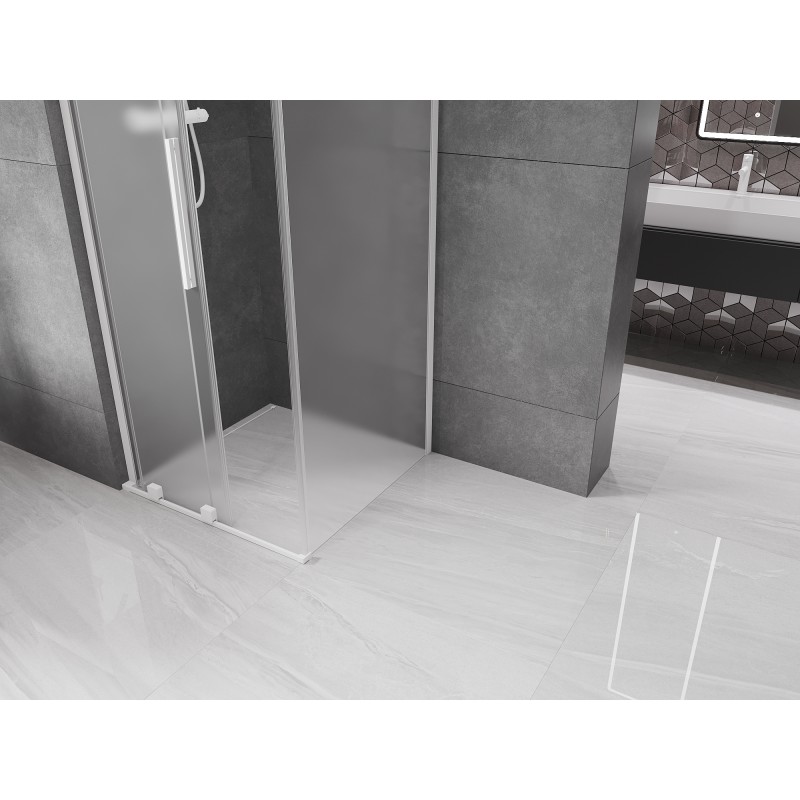 Mexen Velar L Duschkabine schiebbar 90 x 90 cm, matt, weiß - 871-090-090-33-20