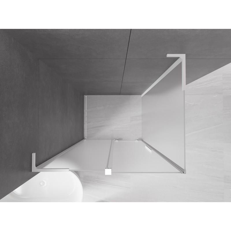 Mexen Velar L Duschkabine zum Schieben 120 x 90 cm, matt, weiß - 871-120-090-33-20