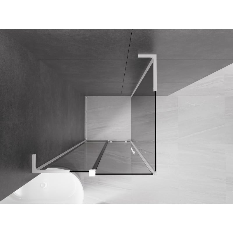 Mexen Velar L Duschkabine Schiebetür 120 x 120 cm, Graphit, Weiß - 871-120-120-43-20