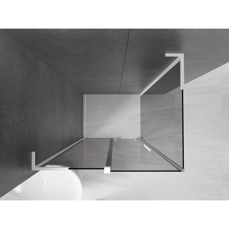 Mexen Velar L Duschkabine Schiebetür 120 x 85 cm, Graphit, Weiß - 871-120-085-43-20