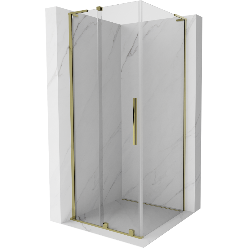 Mexen Velar L Schiebeduschkabine 90 x 90 cm, transparent, gold - 871-090-090-03-50