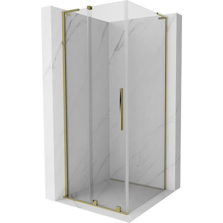 Mexen Velar L Schiebeduschkabine 90 x 90 cm, transparent, gold - 871-090-090-03-50