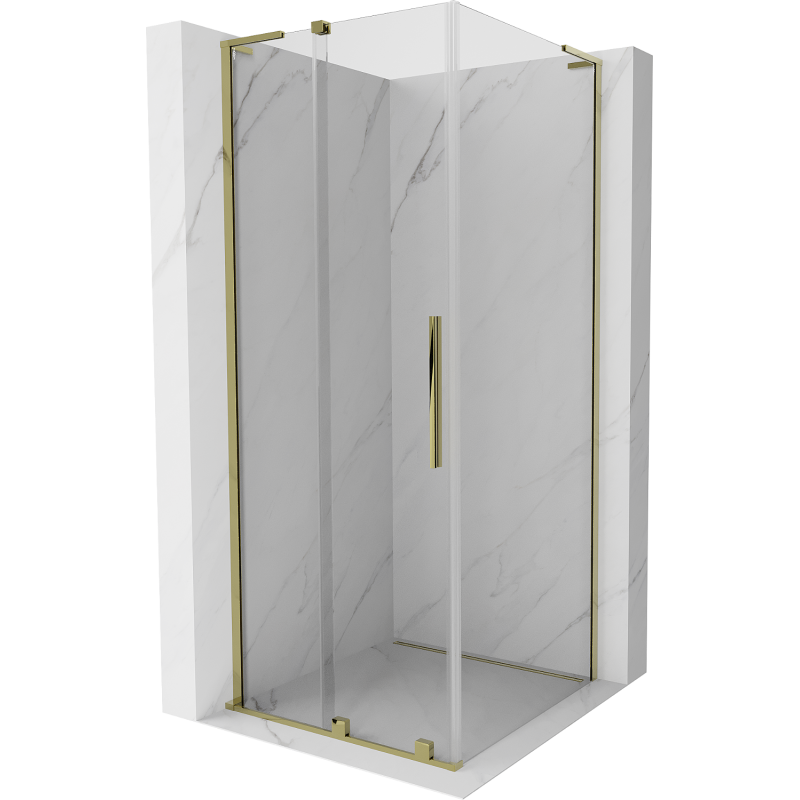 Mexen Velar L Schiebedusche 100 x 100 cm, transparent, gold - 871-100-100-03-50