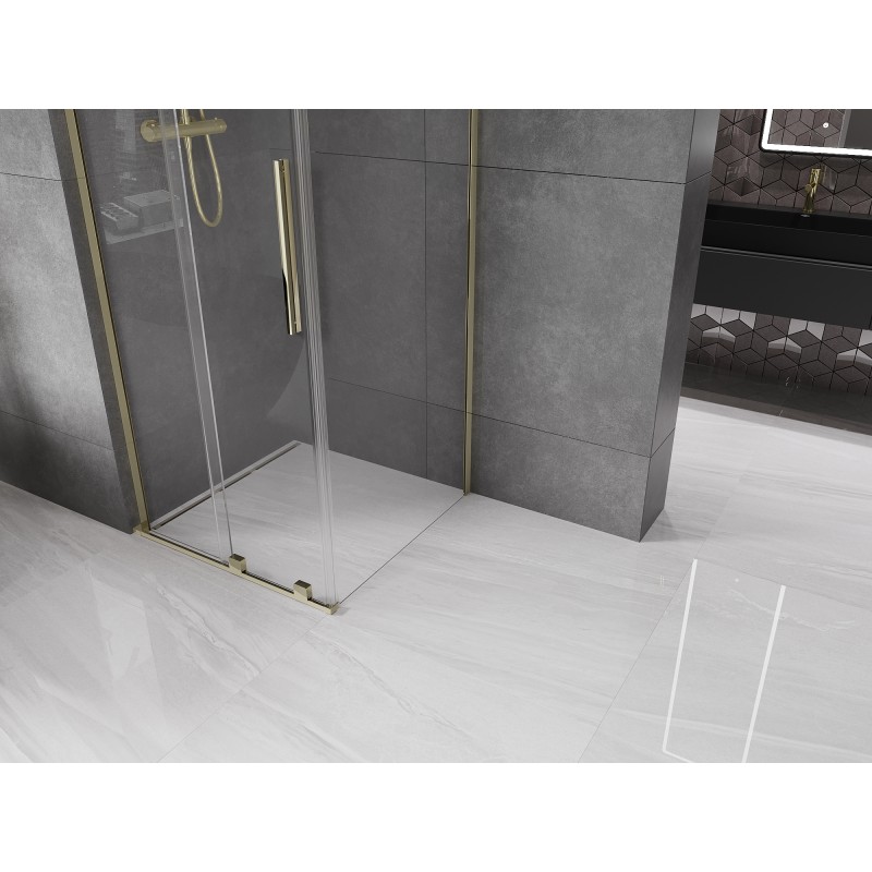 Mexen Velar L Schiebeduschkabine 90 x 90 cm, transparent, gold - 871-090-090-03-50