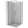 Mexen Velar L Duschkabine, Schiebetür 120 x 120 cm, transparent, gold - 871-120-120-03-50