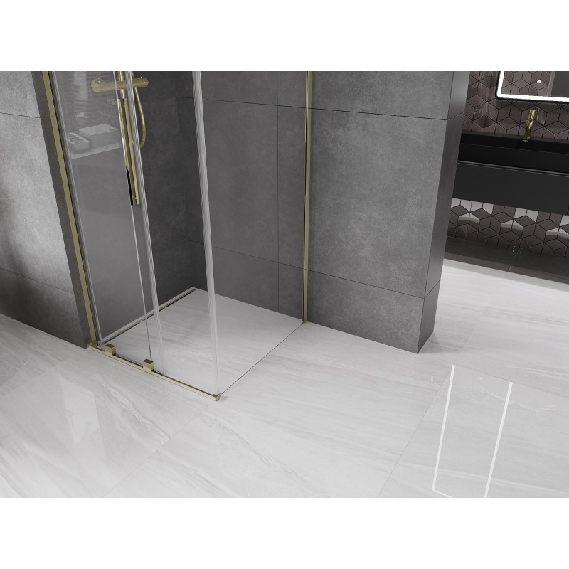 Mexen Velar L Schiebeduschkabine 90 x 90 cm, transparent, gold - 871-090-090-03-50