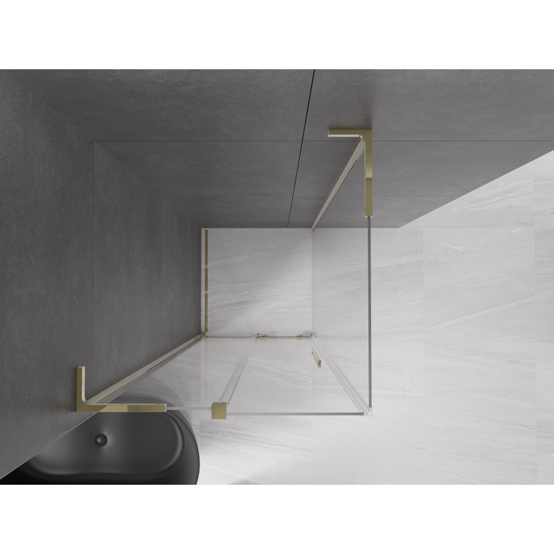Mexen Velar L Schiebedusche 100 x 100 cm, transparent, gold - 871-100-100-03-50