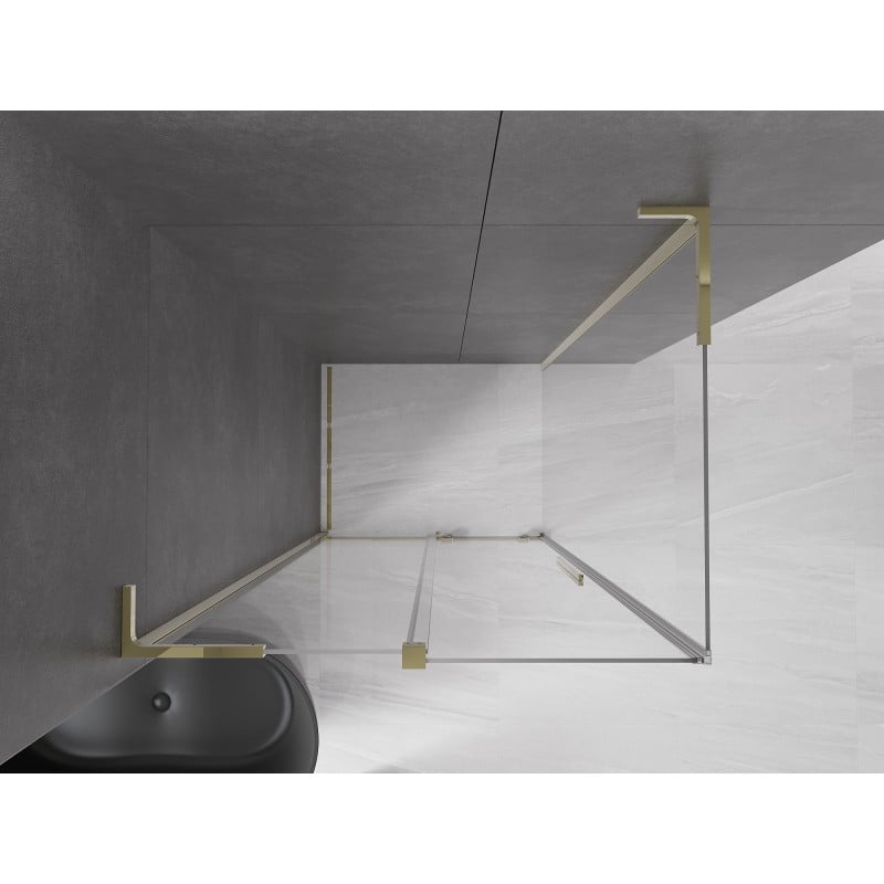 Mexen Velar L Duschkabine verschiebbar 110 x 80 cm, transparent, gold - 871-110-080-03-50
