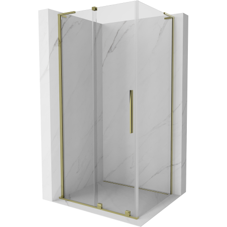 Mexen Velar L Duschkabine zum Schieben 110 x 85 cm, transparent, gold - 871-110-085-03-50