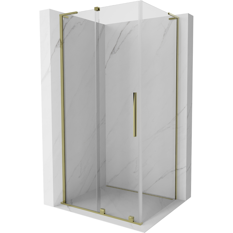 Mexen Velar L Duschkabine, schiebbar 120 x 70 cm, transparent, gold - 871-120-070-03-50
