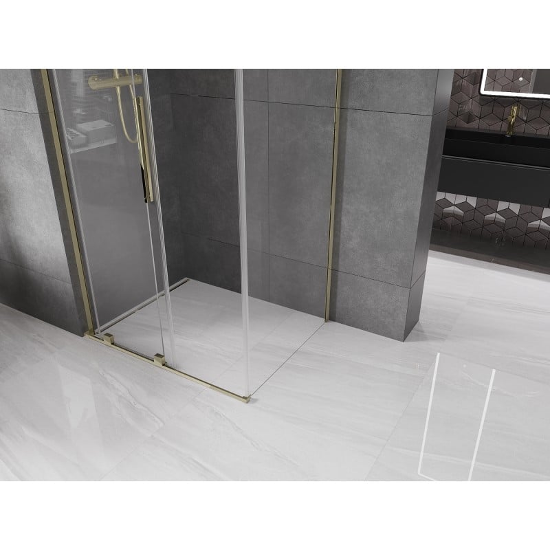 Mexen Velar L Schiebeduschekabine 120 x 85 cm, transparent, gold - 871-120-085-03-50