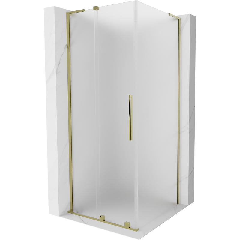 Mexen Velar L Duschkabine Schiebetür 90 x 90 cm, mattiert, gold - 871-090-090-33-50
