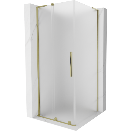 Mexen Velar L Duschkabine Schiebetür 90 x 90 cm, mattiert, gold - 871-090-090-33-50