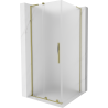 Mexen Velar L Duschkabine Schiebetür 90 x 90 cm, mattiert, gold - 871-090-090-33-50
