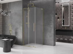 Mexen Velar L Duschkabine Schiebetür 110 x 110 cm, matt, gold - 871-110-110-33-50