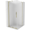 Mexen Velar L Duschkabine, Schiebetür, 120 x 120 cm, mattiert, gold - 871-120-120-33-50
