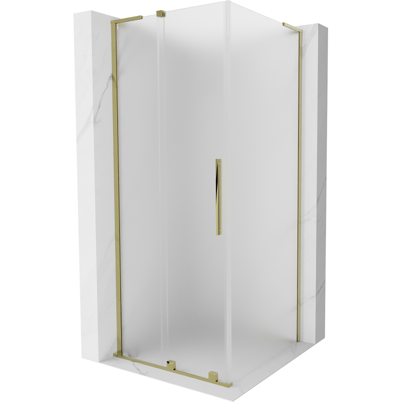 Mexen Velar L Duschkabine Schiebetür 110 x 110 cm, matt, gold - 871-110-110-33-50