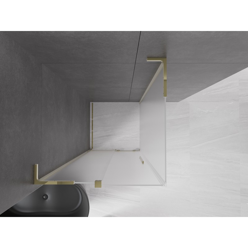 Mexen Velar L Duschkabine Schiebetür 90 x 90 cm, mattiert, gold - 871-090-090-33-50
