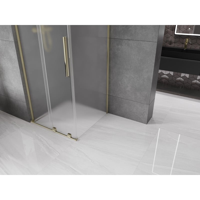 Mexen Velar L Schiebeduschkabine 100 x 100 cm, matt, gold - 871-100-100-33-50