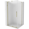 Mexen Velar L Duschkabine Schiebetür 100 x 80 cm, Frost, Gold - 871-100-080-33-50
